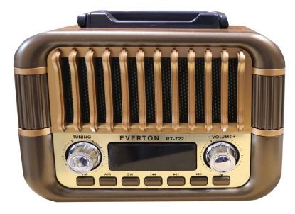 Everton RT-722   Şarjlı Dijital Göstergeli Nostaljik Radyo( Bluetooth-USB-SD-FM) resmi