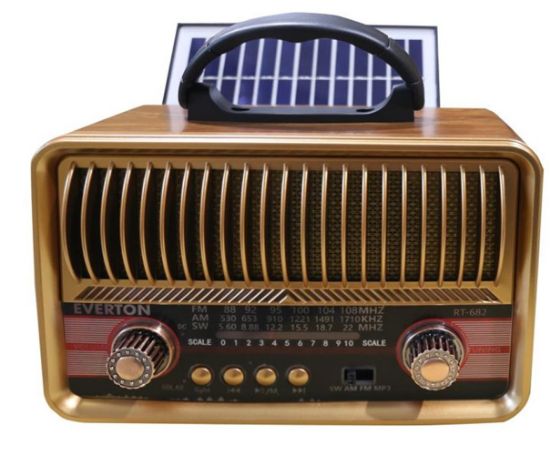 Everton RT-682  Solarlı,Şarjlı Nostaljik Radyo (Bluetooth-USB-SD-FM )  resmi