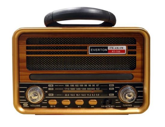 Everton Rt-708  Bluetooth Fm/Usb/Tf/Aux Solarlı  Şarjlı Nostaljik Radyo resmi