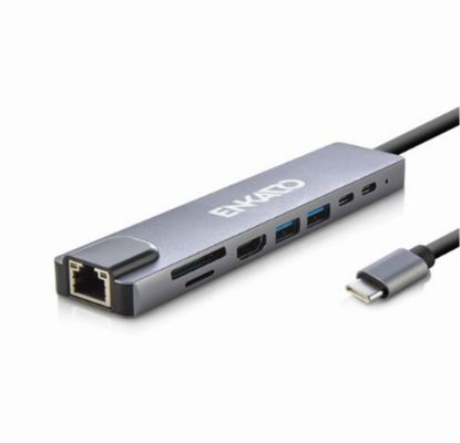 ENKADO EKD-TP42 TYPE-C TO TO HDMI 8İN 2PD+2 USB 2,0 +HDMI 4K +SD/TF+ETHERNET 100MBS resmi