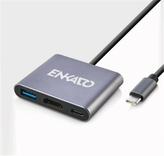 ENKADO EKD-TP43 TYPCE-C TO 3 İN1 HDMI +PD +USB 3,0 ADAPTÖR resmi