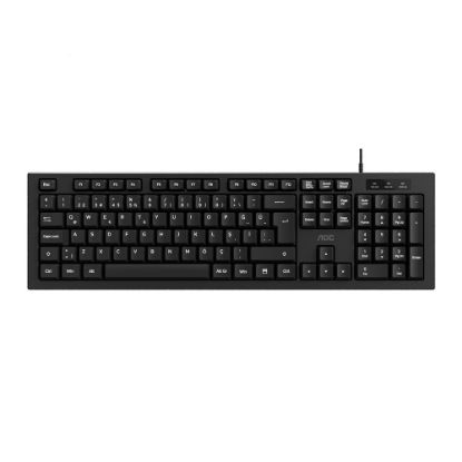 AOC KB130B/38 Usb Siyah Türkçe Kablolu Standart Klavye,Sessiz yazma resmi