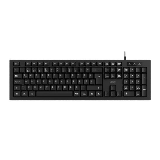 AOC KB130B/38 Usb Siyah Türkçe Kablolu Standart Klavye,Sessiz yazma resmi