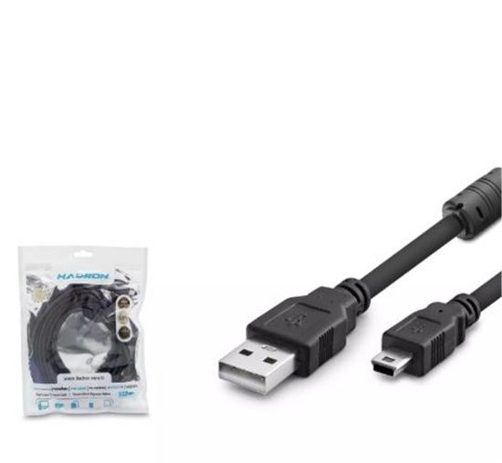 Hadron Hdx7520 Usb Mini V3/5Pin To Usb Kablo 5M Siyah resmi