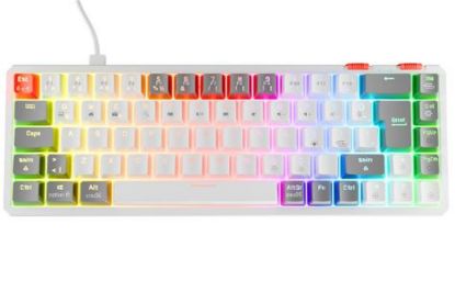 Rampage YORU MINI Beyaz/Gri Type-C Bağlantılı OUTEMU Red Swich Q Mekanik Gaming Oyuncu Klavye RGB resmi