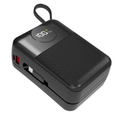 S-link MP130 30000mAh PD22.5W Type-C+Lightning Kablolu Siyah Pil Şarj Cihazı Powerbank resmi