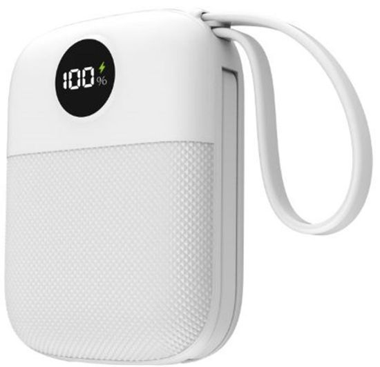 S-link MP110 10000mAh PD22.5W Type-C+Lightning Kablolu Beyaz  Pil Şarj Cihazı Powerbank resmi