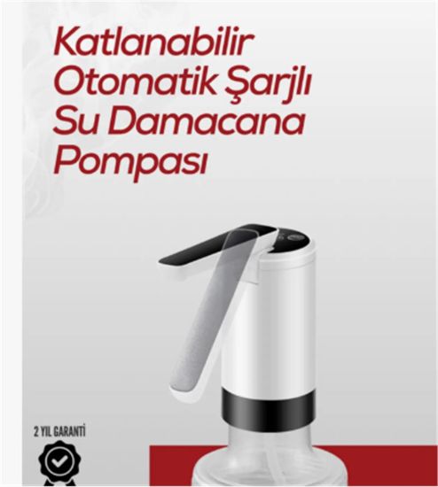 Apache K3 Şarjlı Su Pompası (Usb Şarj Grişi/Şarj Lambası/Paslanmaz Çelik) resmi