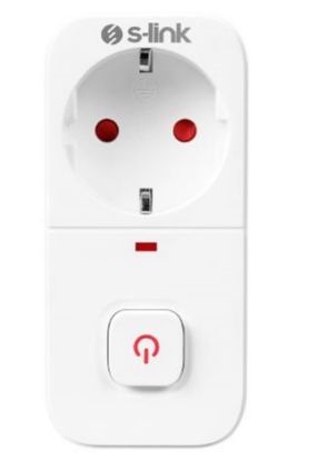 S-link SL-010 16A/250V 750 Joule Anahtarlı Isıya Duyarlı Devre ve Akım Korumalı Tekli Priz resmi