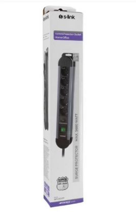 S-link SPGKS05 1.5m 3G1.5mm2 900 Joule 5Li Akım Kor. Gri Priz Çoklayıcı resmi