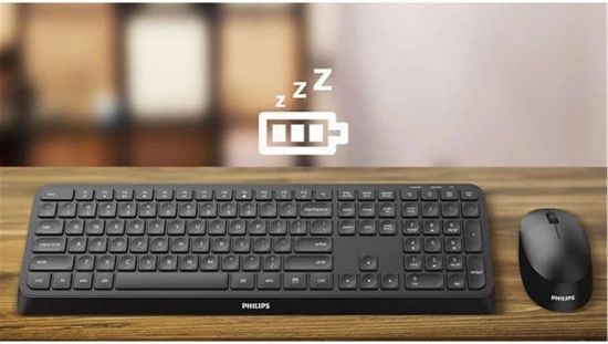 Philips SPT6307B/38 Kablosuz Klavye Mouse Seti Siyah 3000 Series 2.4Ghz Silent Desing resmi