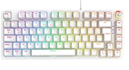 Rampage ENIGMA 75 Beyaz USB RGB Aydınlatmalı Red Switch Tam Türkçe  Gaming Mekanik Klavye resmi