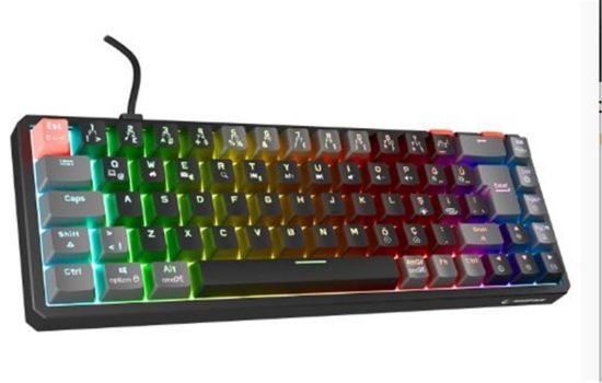 Rampage YORU MINI PRO Siyah/Gri  Bağlantı OUTEMU Red Swich Q Kablosuz RGB Mekanik Oyuncu Klavyesi resmi