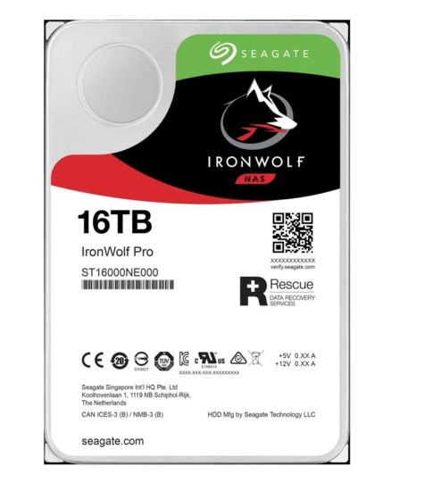 Seagate 16TB IronWolf ST16000NE000 SATA 3.0 7200 RPM 3.5" Nas Harddisk resmi