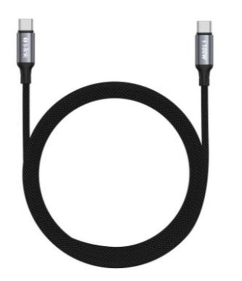 S-link Armor CC-0100 100W 1.2m Type-C to Type-C PD Örgülü Metal Başlıklı Siyah Hızlı Şarj Kablosu resmi