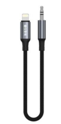 S-link Armor ML-01 1.2m Lightning to M AUX Örgülü Metal Başlıklı Siyah Ses Kablosu resmi