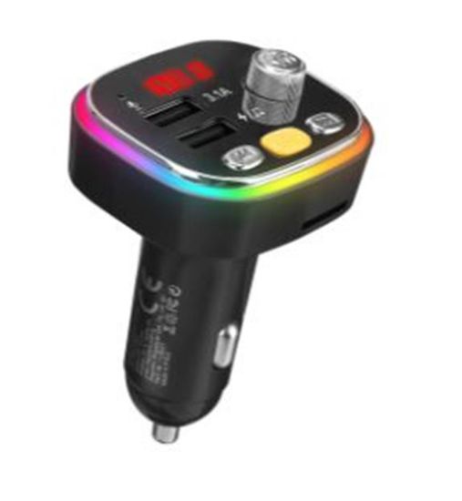 S-link SL-BT306 Çift USB 5V 3.1A Rainbow Işıklı Led Ekran TF Kartlı V5.0 Bluetooth Fm Transmitter resmi