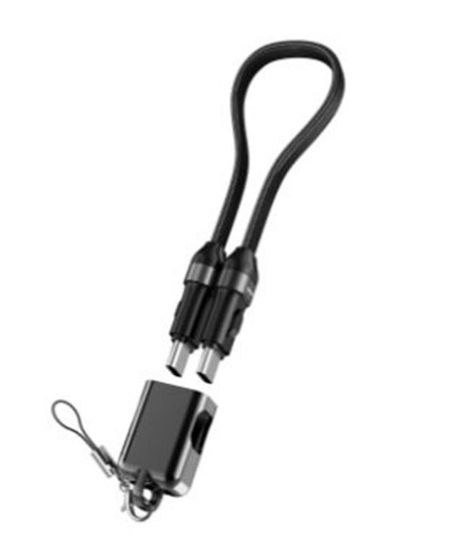 S-link Armor CC-020 60W 20 cm Type-C to Type-C  Örgülü Metal Başlıklı Siyah Şarj Kablosu resmi