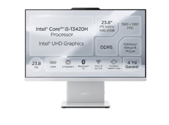 Lenovo Ideacentre 24IRH9 F0HN0054TR I5-13420H 16GB 512GB SSD 23.8" Fhd FreeDOS AIO Bilgisayar resmi