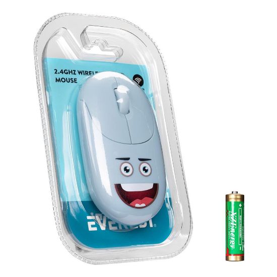 Everest SM-26 FASHION 2.4Ghz Mavi Kabartmalı Kablosuz Mouse resmi