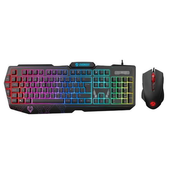 Everest KM-6168 FORMULA COMBO Usb 3 Makro Tuşlu RGB Aydınlatmalı Q Gaming Oyuncu Klavye Mouse Set resmi