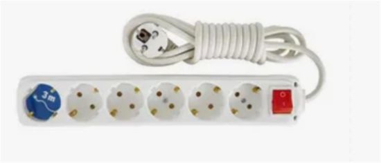 Almera 6lı 3mt Anahtarlı Topraklı Priz  resmi